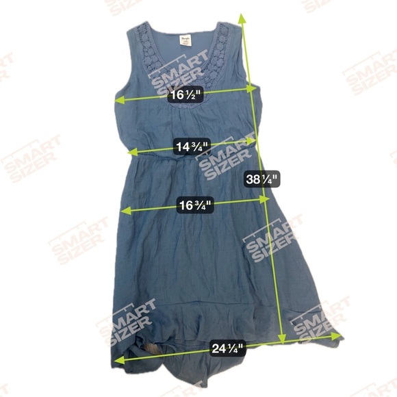 Women Wrangler Blue Cowgirl Rodeo Hi-Low Dress Small Boho Cottage Farm Crotchet - Picture 6 of 6